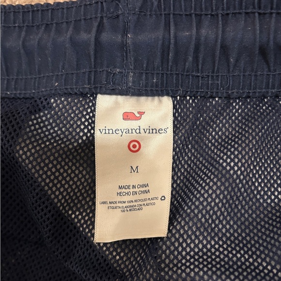 Vineyard Vines Men's Navy and Red Striped Swim Trunks - Picture 3 of 3